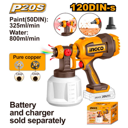 PISTOLA PARA PINTAR A BATERIA P20S 20V C/ACC S/BAT