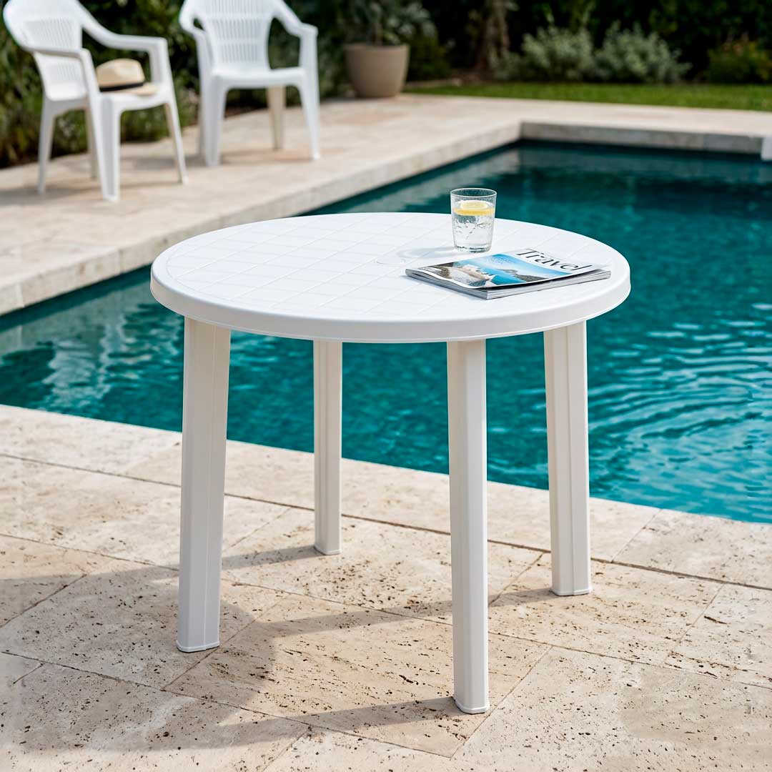 MESA REDONDA MOR BLANCA 90X72