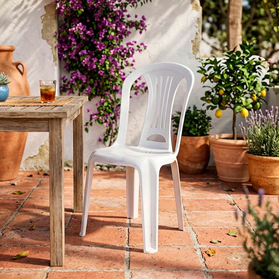SILLA BISTRÓ MOR SIN APOYA BRAZOS BLANCA