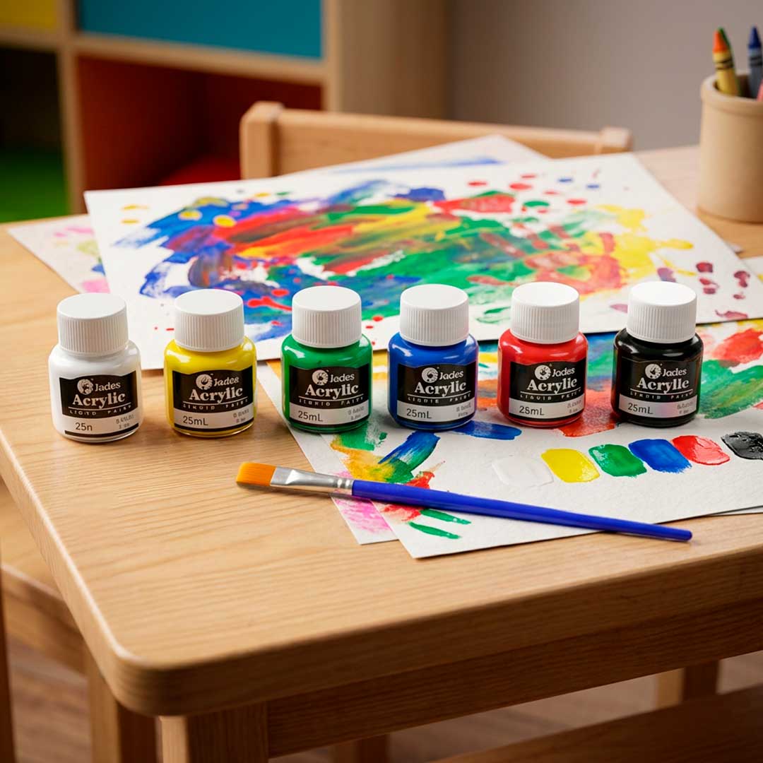 SET PINTURA ACRILICA 6 UNIDADES 25ML JADES XQ-003