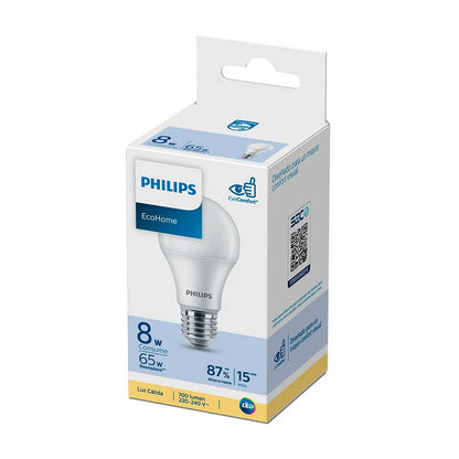 LAMPARA LED PHILIPS LEDBULB 8W E27 CALIDA
