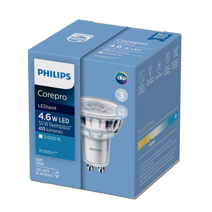 LAMPARA LED PHILIPS DICROICA SPOT GU10 4.7W CALIDA