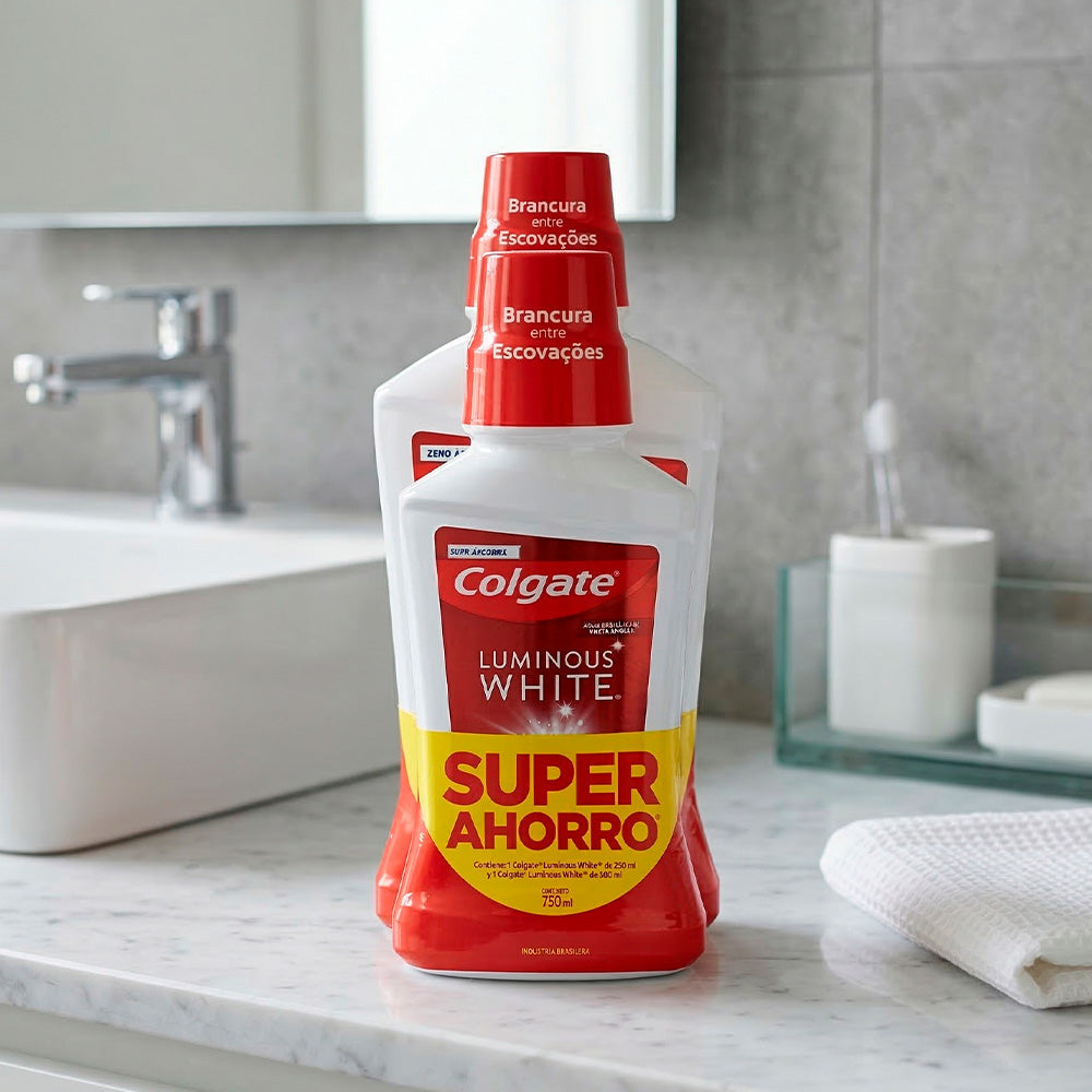 ENJUAGUE COLGATE LUMINOUS WHITE 500+250ML