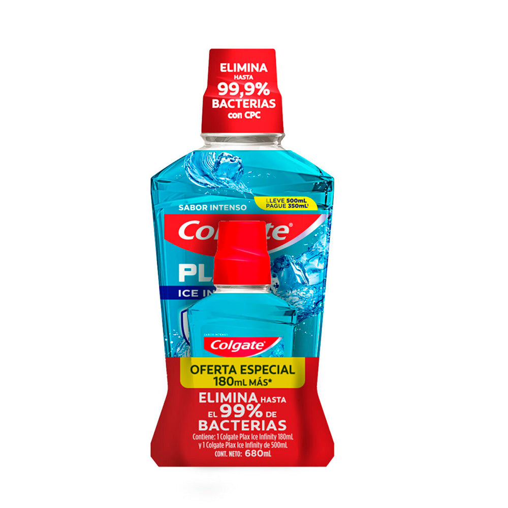 ENJUAGUE COLGATE PLAX ICE INFINITY 500+180ML