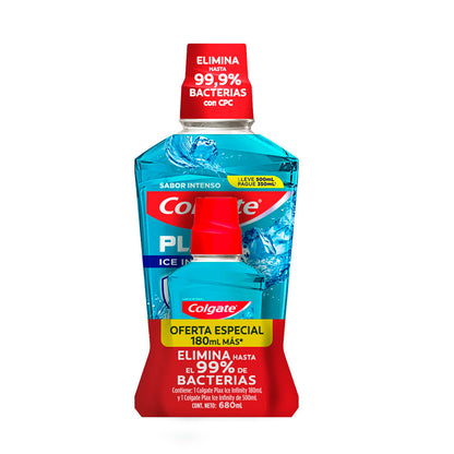 ENJUAGUE COLGATE PLAX ICE INFINITY 500+180ML