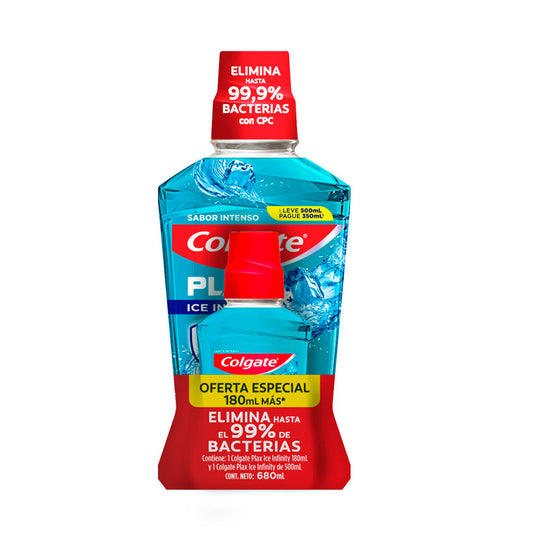 ENJUAGUE COLGATE PLAX ICE INFINITY 500+180ML