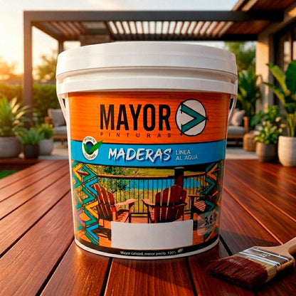 PROTECTOR DE MADERA BASE AGUA 3,6L CAOBA MAYOR
