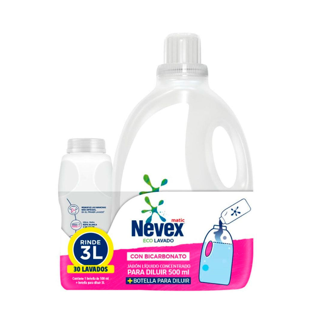 JABON LIQ NEVEX DILUIR ECO BICARONATO 500ML + BOTE