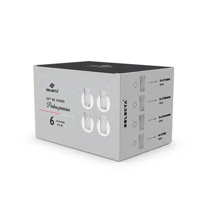 VASO DE VIDRIO 336ML X6 DIAMANTE