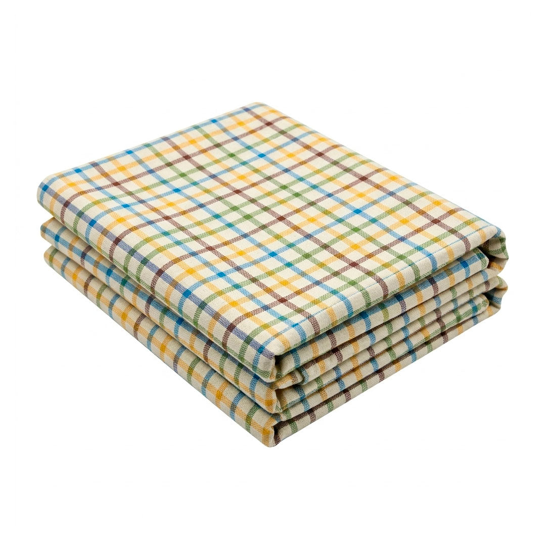 MANTEL ALG REDONDO D160CM CUADROS MULTICOLOR