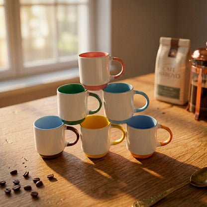 TAZA RECTA C/BASE 380ML BCO/COLOR