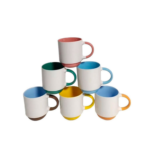 TAZA RECTA C/BASE 380ML BCO/COLOR
