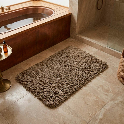 ALFOMBRA DE BAÑO 40X60CM SHAGGY NAT/MARRON