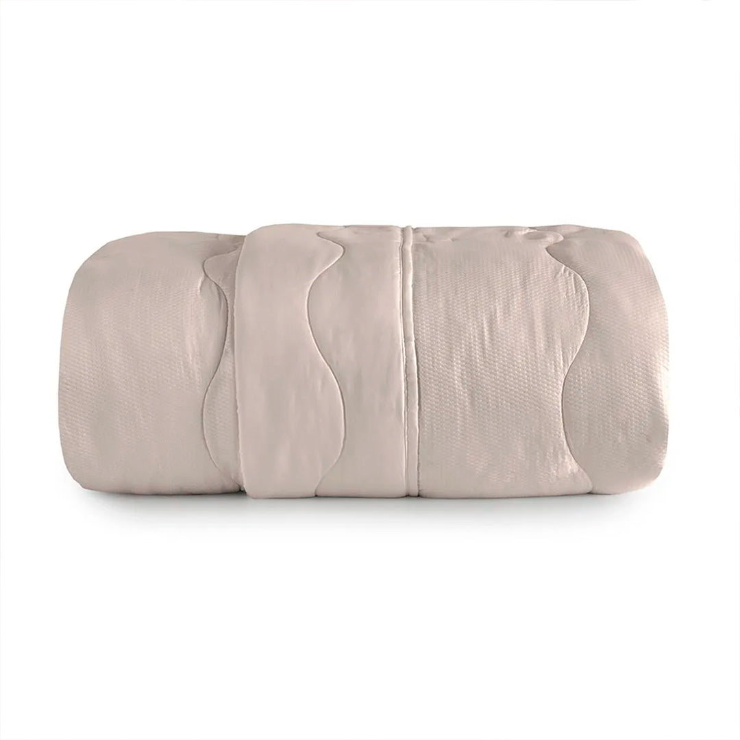 CUBRECAMA TOQUE ACETINADO 2PL 210X240 BEIGE