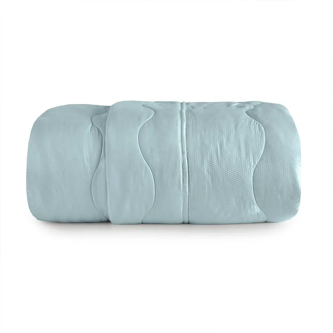 CUBRECAMA TOQUE ACETINADO KING 280X240 AZUL