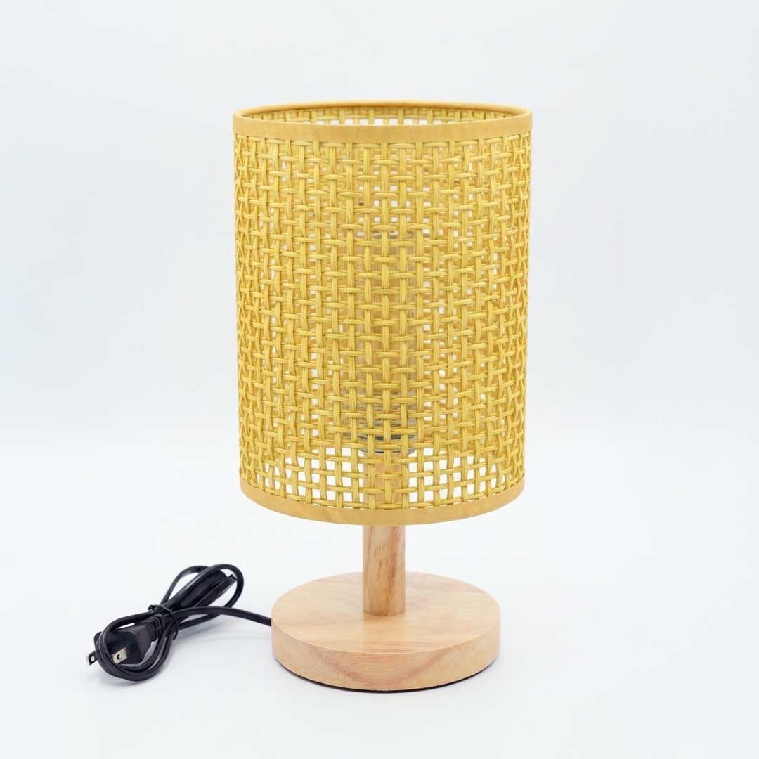 LAMPARA D/MESA RATAN CIRCULAR B/MADERA LH-5097