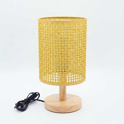LAMPARA D/MESA RATAN CIRCULAR B/MADERA LH-5097