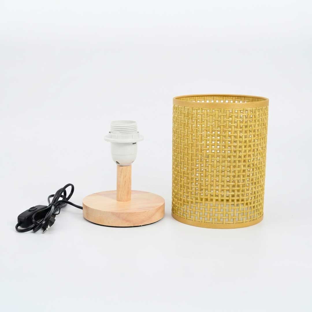 LAMPARA D/MESA RATAN CIRCULAR B/MADERA LH-5097