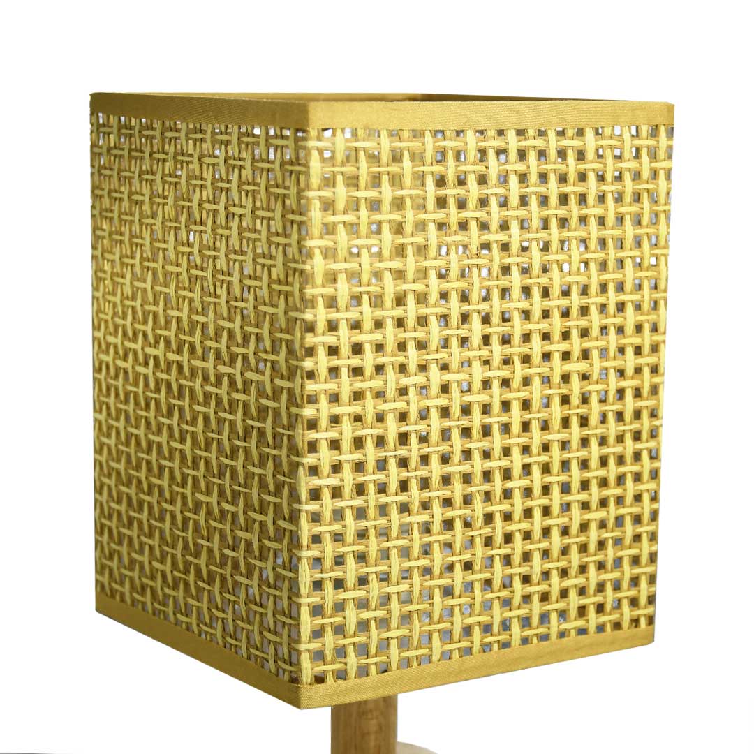 LAMPARA D/MESA RATAN CUADRADA B/MADERA LH-5098