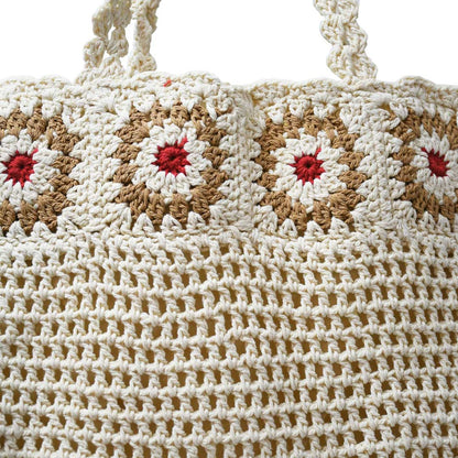 CARTERA TEJIDA CON FLORES 34X30CM LH-5359