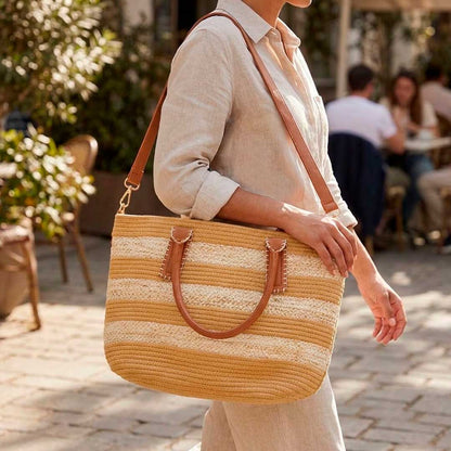 CARTERA FIBRA TRENZADA RECTANGULAR 48X29CM LH-5361