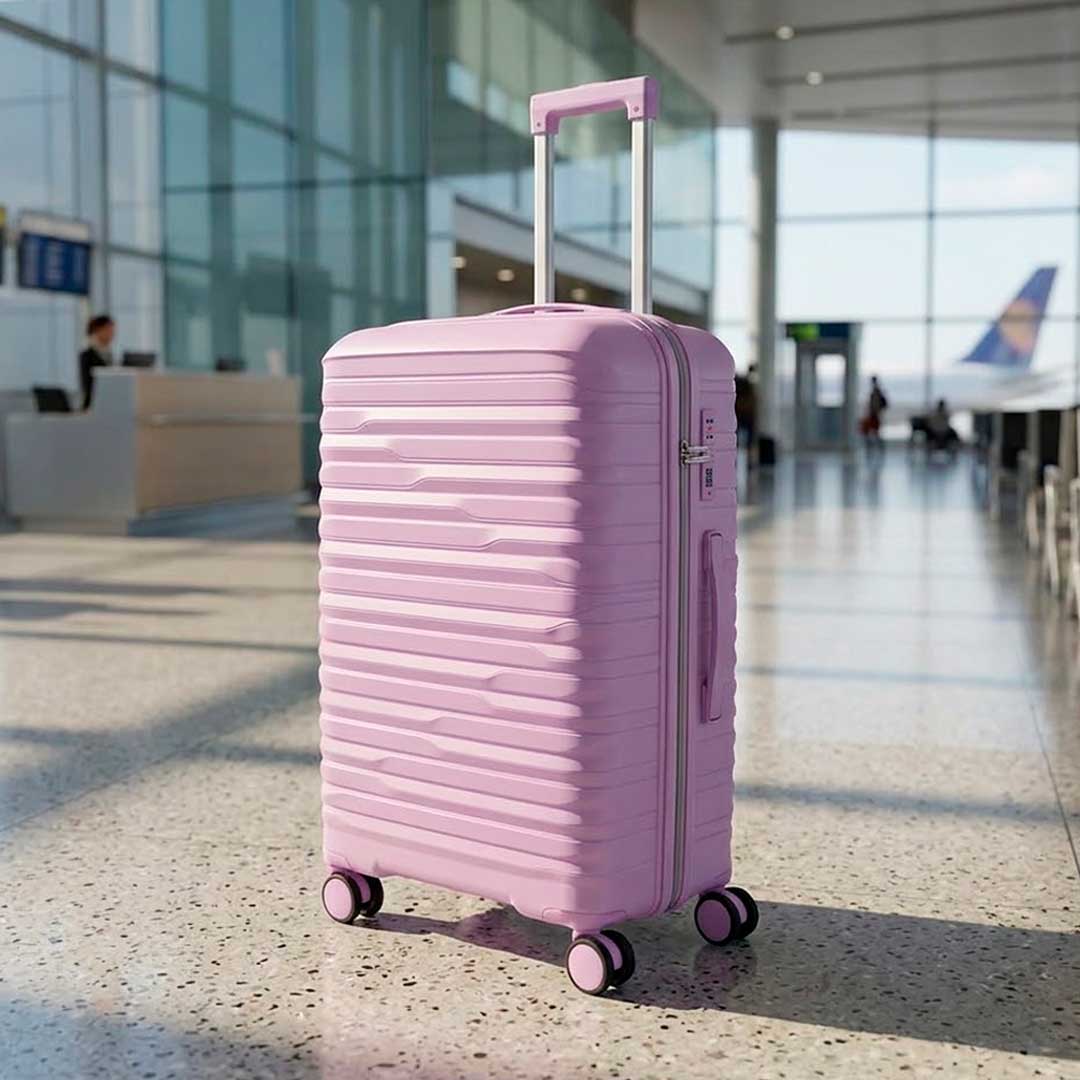 VALIJA RIGIDA C/RUEDAS LILA 20″ LH-5363