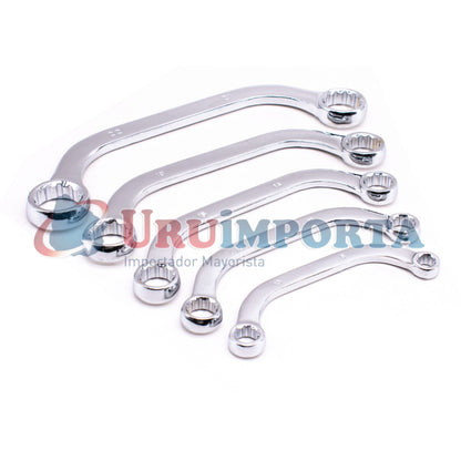 LLAVE COMBINADA CURVA 5PZ 8-22MM CHALIMEX C23205