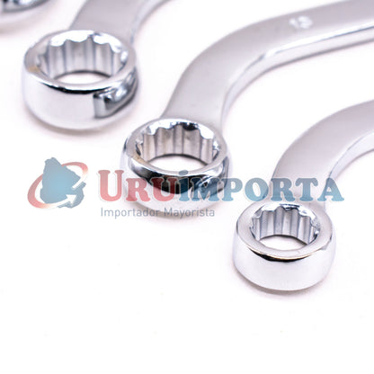 LLAVE COMBINADA CURVA 5PZ 8-22MM CHALIMEX C23205