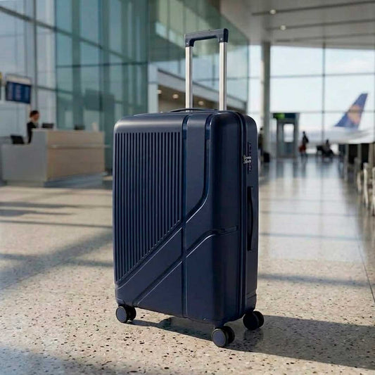 VALIJA RIGIDA C/RUEDAS AZUL MARINO  20″ LH-5367