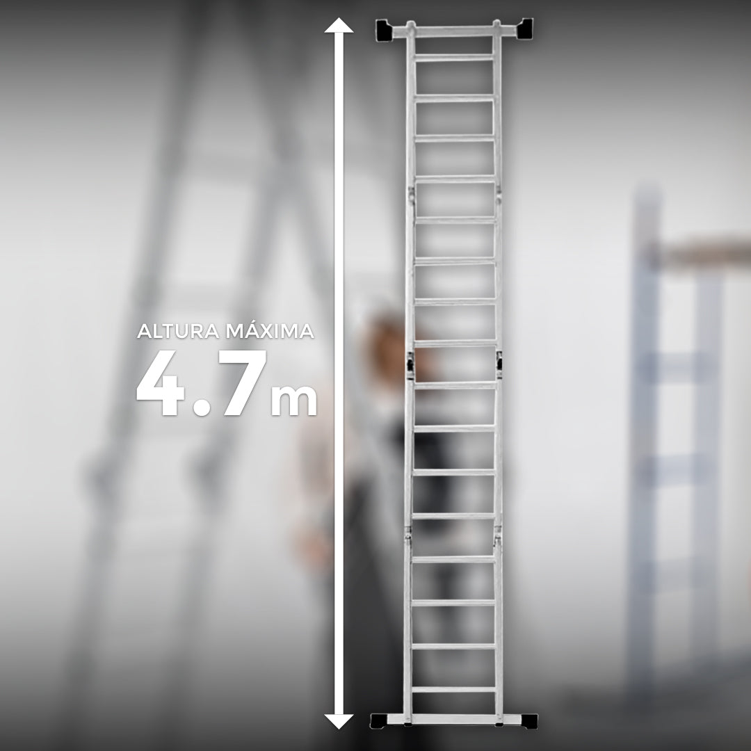 ESCALERA DE ALUMINIO MULTIFUNCIONAL 4.7MTRS LH1671
