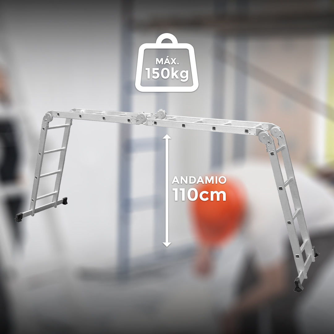 ESCALERA DE ALUMINIO MULTIFUNCIONAL 4.7MTRS LH1671