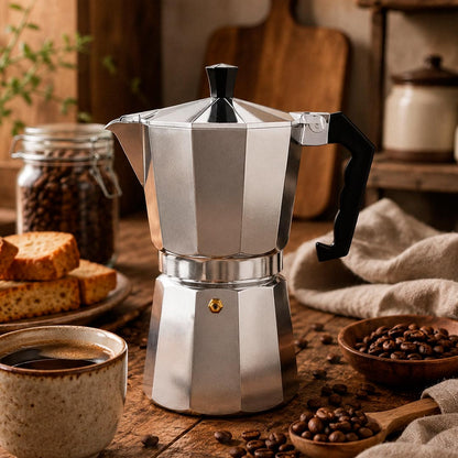 CAFETERA ITALIANA ALUMINIO BASTIANI 300ML 6T PLATA