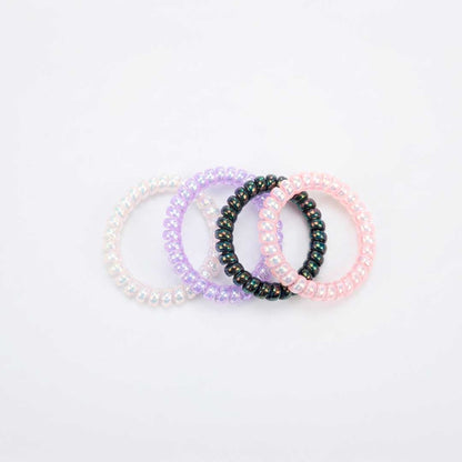 COLITAS P/CABELLO EN ESPIRAL SILICONA 4PZ LH-5414