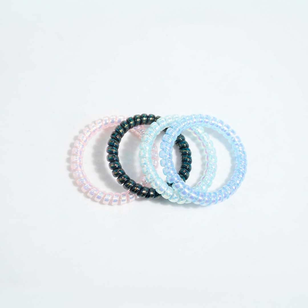 COLITAS P/CABELLO EN ESPIRAL SILICONA 4PZ LH-5414