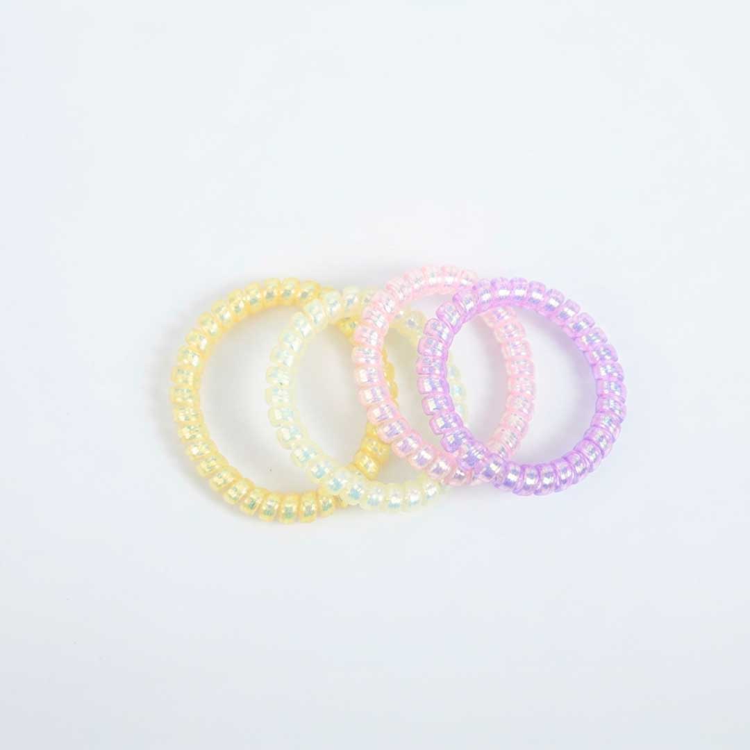COLITAS P/CABELLO EN ESPIRAL SILICONA 4PZ LH-5414