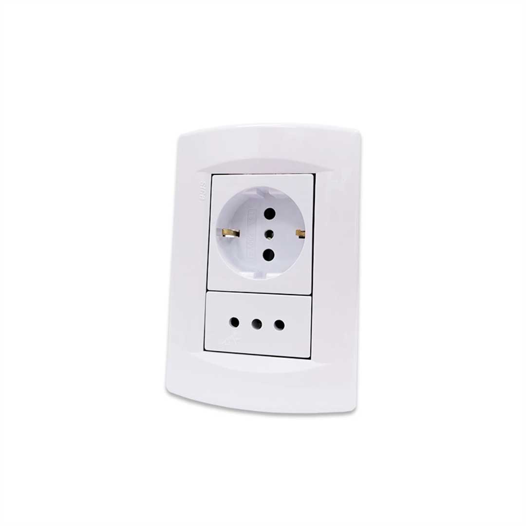 PLAQUETA SICA SCHUKO + 3 EN LINEA SK3474