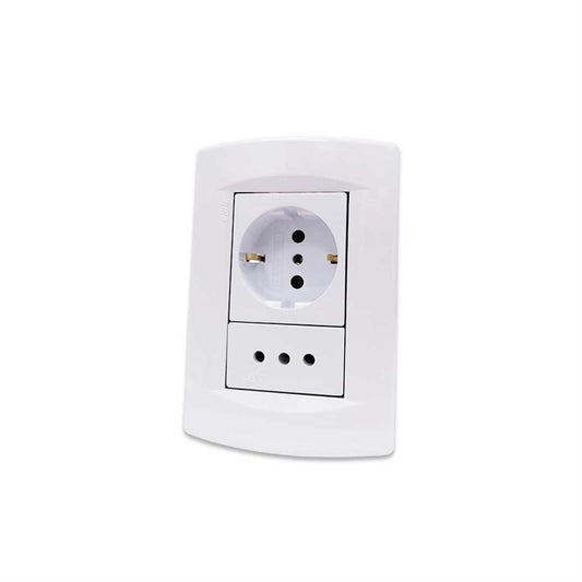 PLAQUETA SICA SCHUKO + 3 EN LINEA SK3474