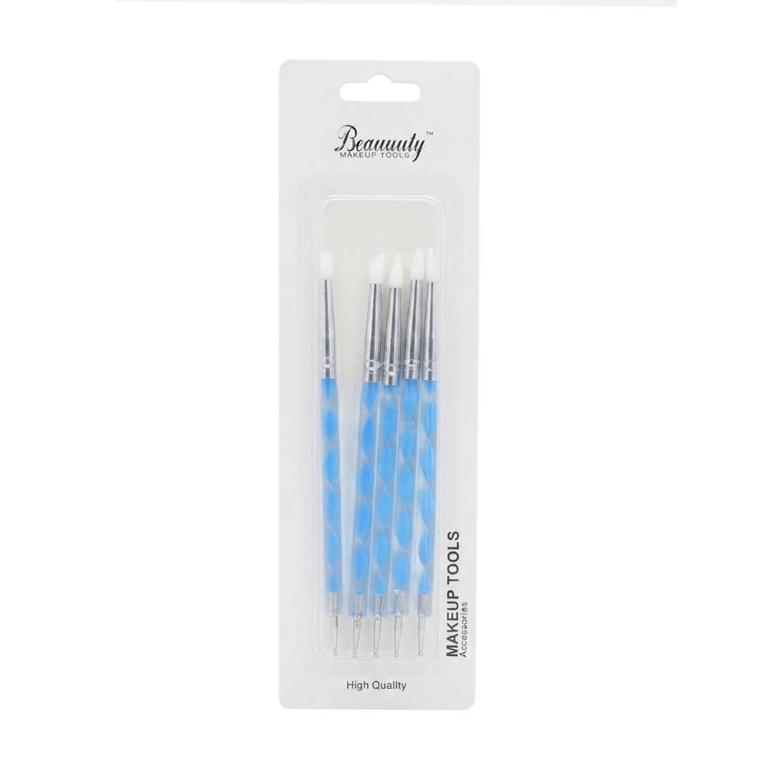 SET DE PINCELES DOBLES  P/UÑAS 5PZ  LH-5468