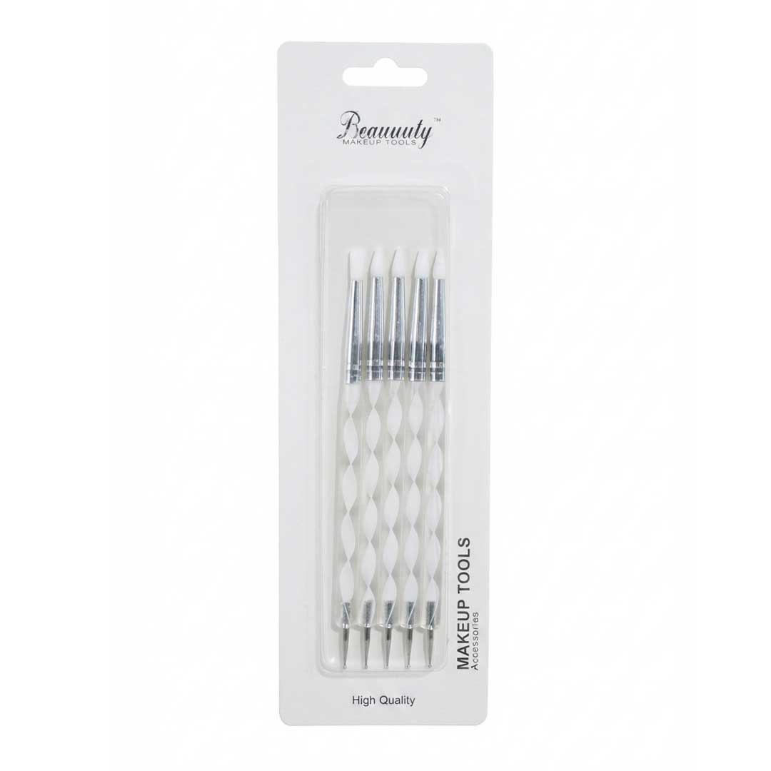 SET DE PINCELES DOBLES  P/UÑAS 5PZ  LH-5468