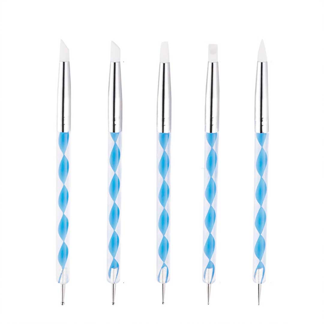 SET DE PINCELES DOBLES  P/UÑAS 5PZ  LH-5468