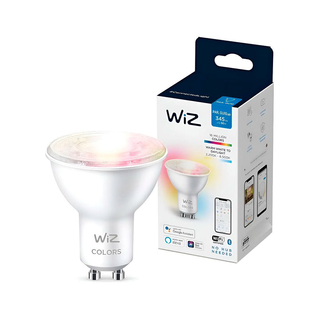 LAMPARA INTELIGENTE WIZ DIACROICA WIFI GU10 RGB