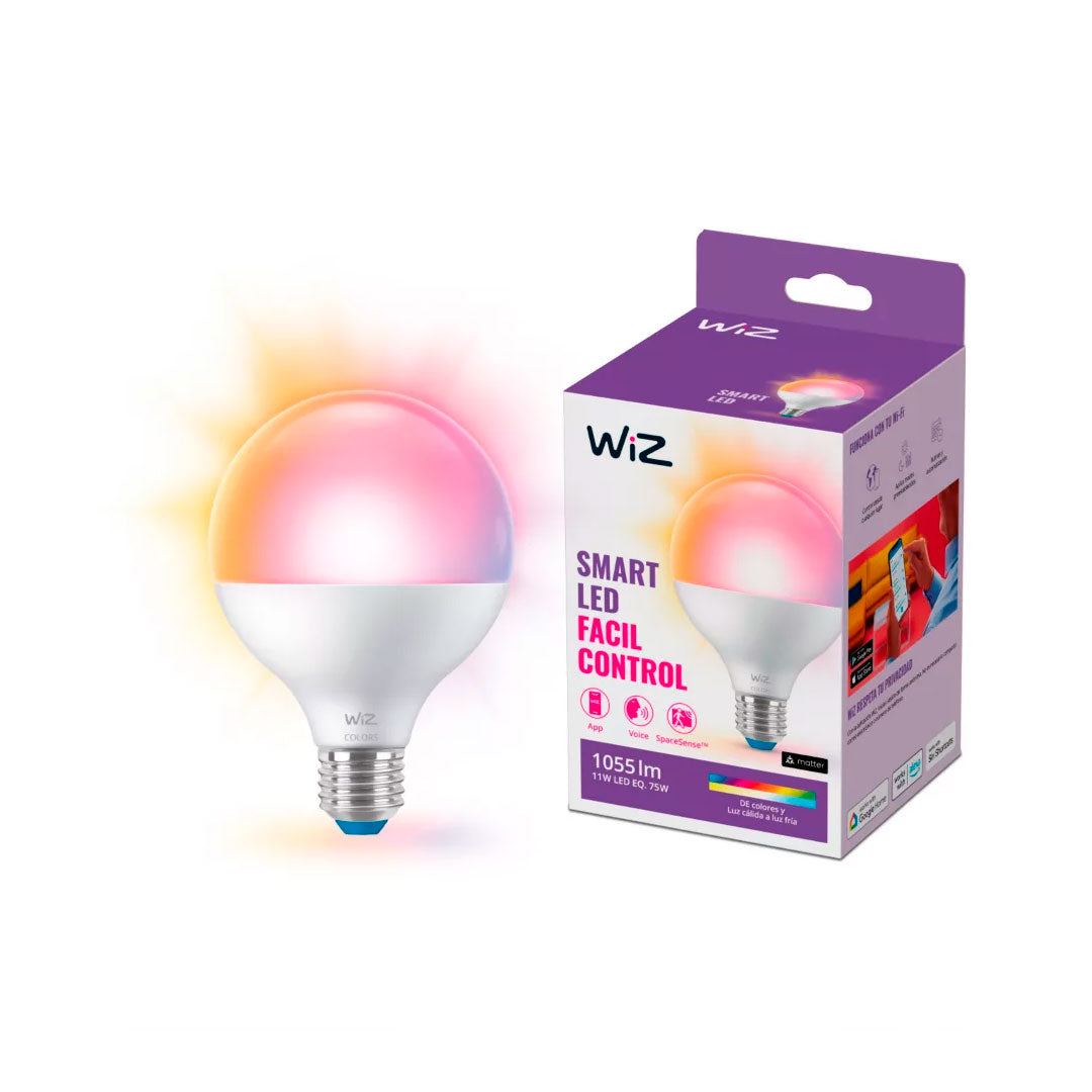 LAMPARA INTELIGENTE WIZ GLOBO WIFI G95 11W E27 RGB
