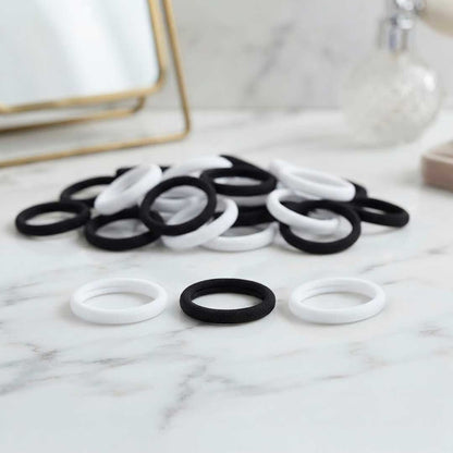 GOMAS PARA CABELLO BLANCO/NEGRO EN BOLSA LH-5474