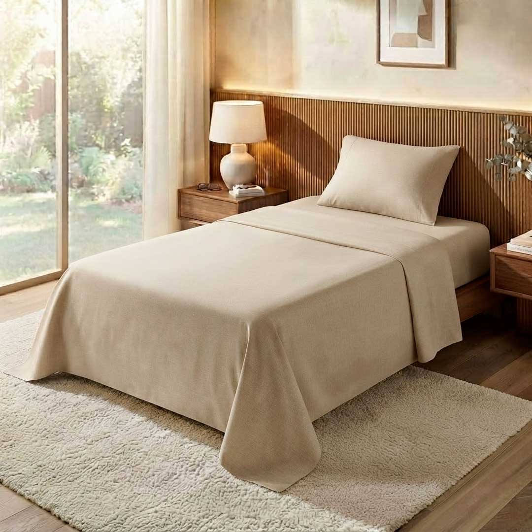 JUEGO SÁBANAS RICHMOND 1PL 140X225 BEIGE