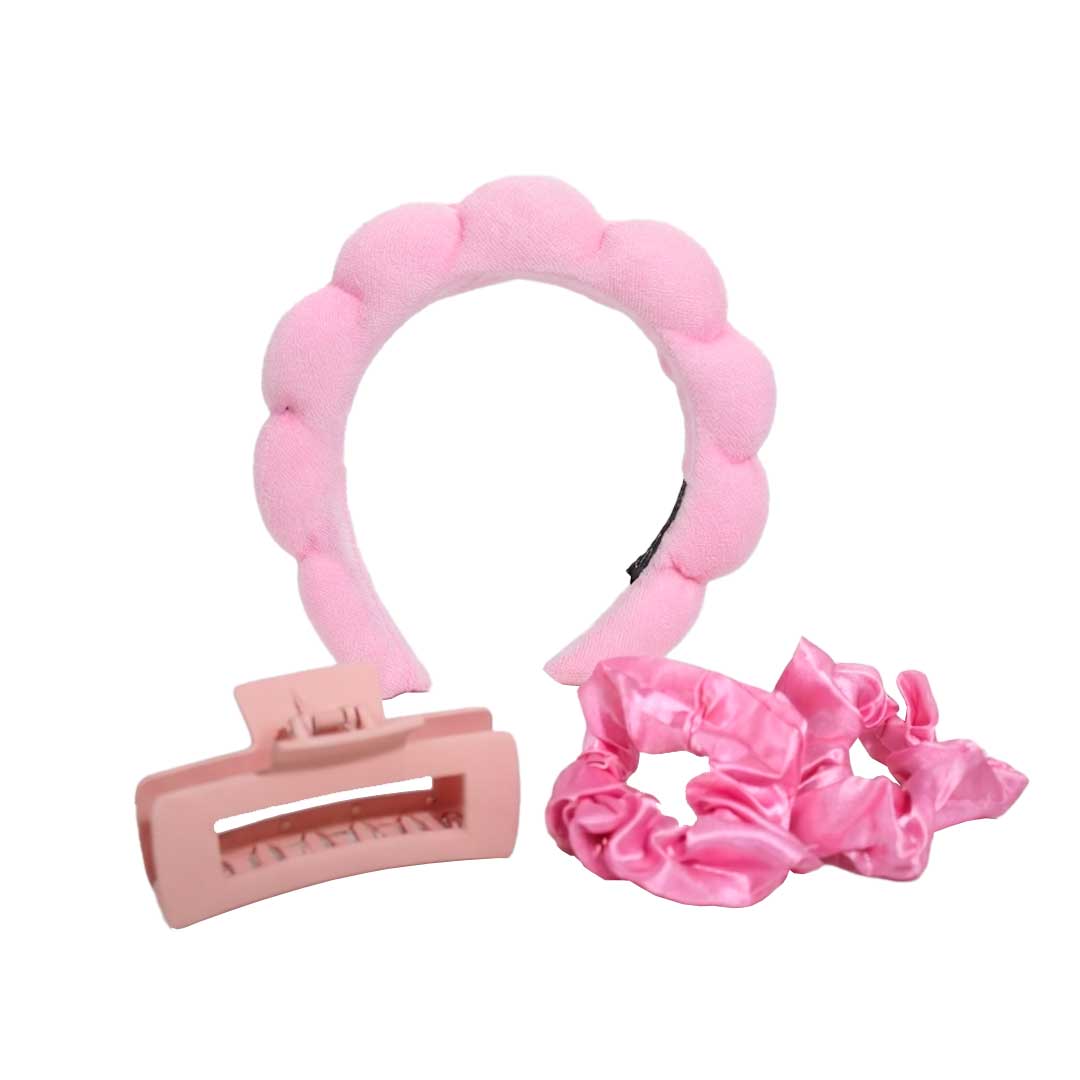 JUEGO DE ACCESORIOS P/CABELLO BLANCO  4PZ LH-5508