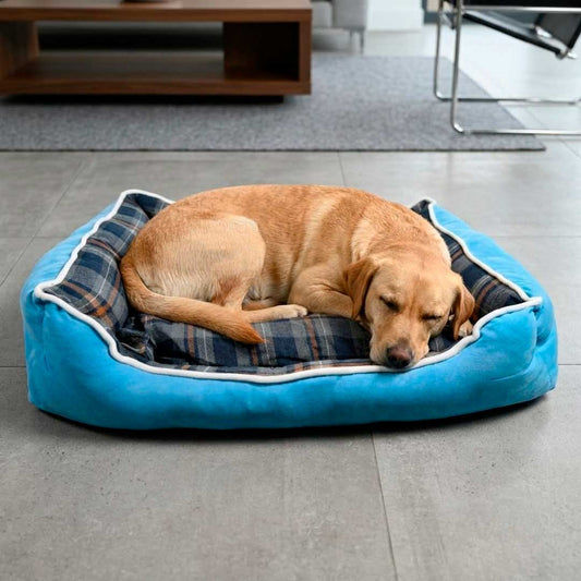 CAMA RECTANGULAR P/MASCOTAS 63X55 CUADROS LH-5168