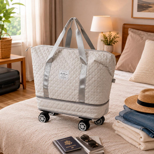 BOLSO EXPANDIBLE DOBLE CIERRE CON RUEDAS LH-5352