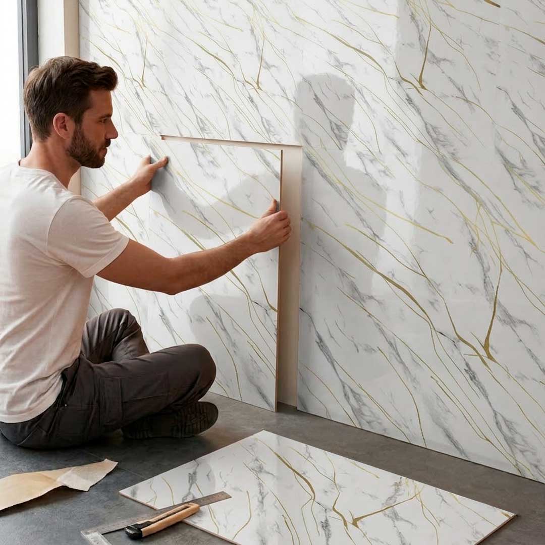 REVESTIMIENTO SIMIL MARMOL BLANCO 30X60CM LH-5642