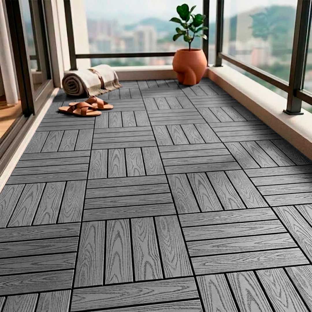 BALDOSA SIMIL MADERA GRIS 30X30CM ENCASTRE LH-5655
