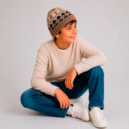 GORRO TEJIDO INFANTIL ROMBOS COLORES HU0617